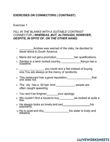 Connectors of Contrast