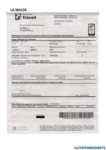 La multa de trànsit