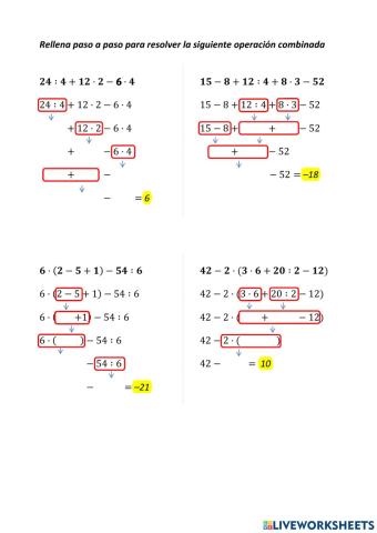 Operaciones combinadas