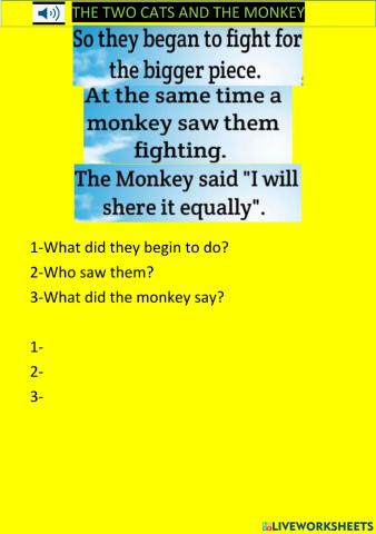 The two cats and the monkey