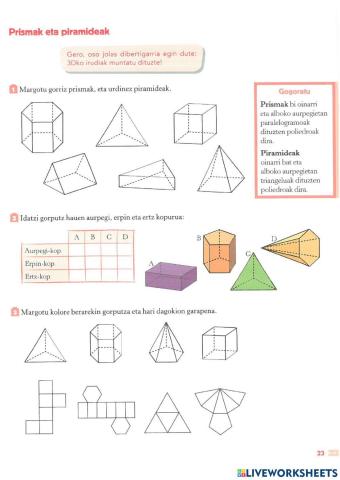 Prismak eta piramideak