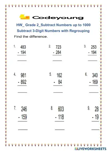 Subtract 3-Digit Numbers with Regrouping