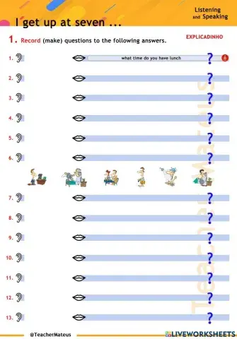 PRESENT SIMPLE - Daily Routine - I get up at 7 - Making questions