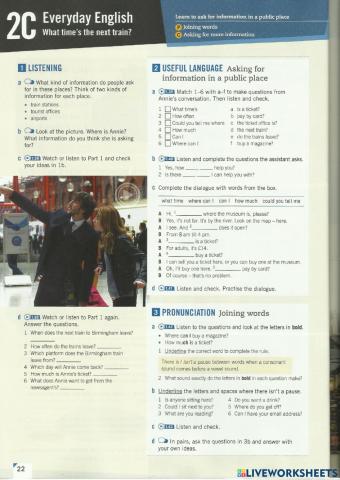 Empower Pre Intermediate Unit 2 C pages 22 and 23