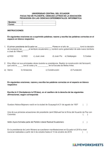 Presidentes del ecuador