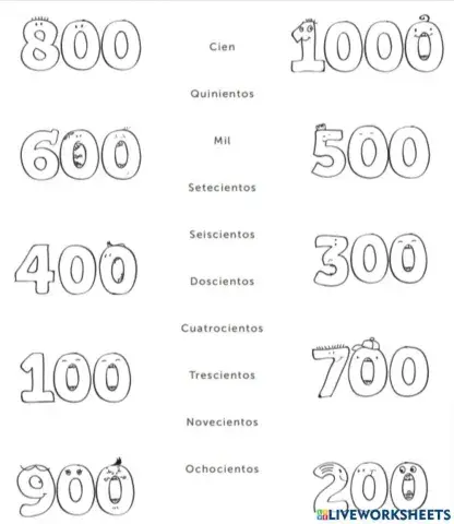 Números de cien en cien