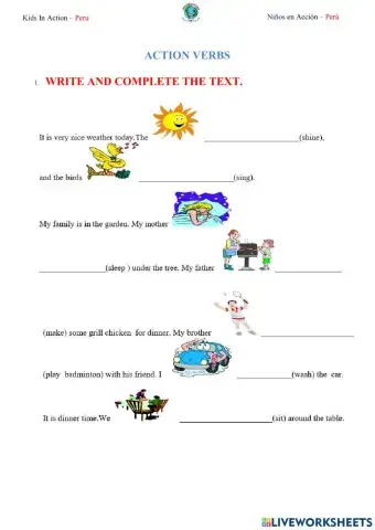Worksheet starters a1.2.5 lesson 2