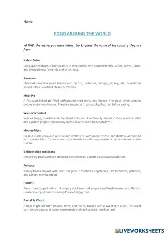 Food around the world