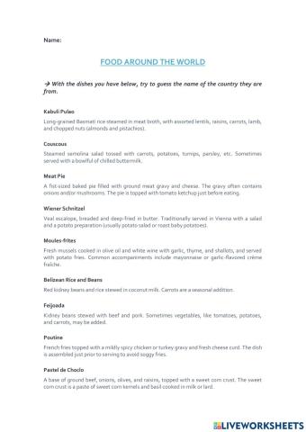 Food around the world