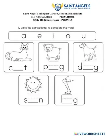 Phonics quiz