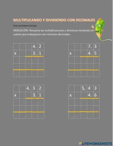 Multiplicación de decimales