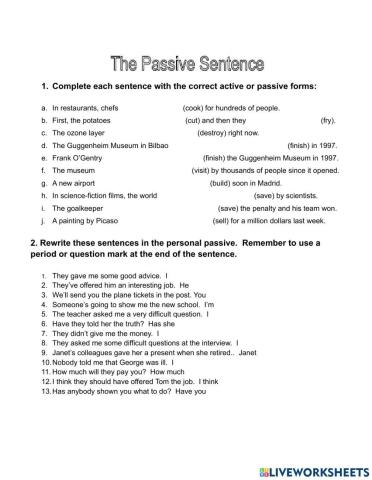 Passive Practice - all tenses