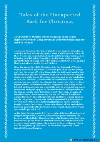 Tales of the Unexpected: Back for Christmas