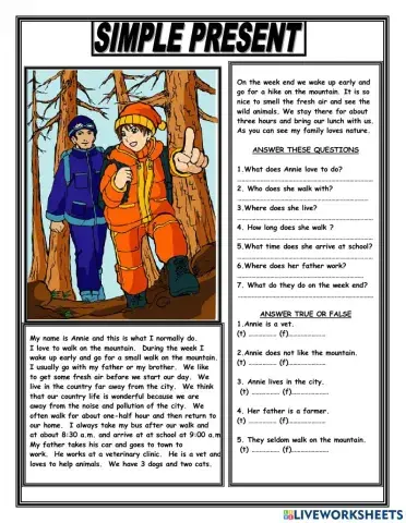 Reading- simple present