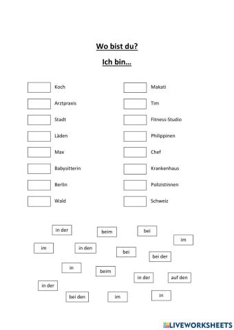 Lokale Präpositionen