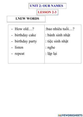 English 3- unit 2- lesson 2-3