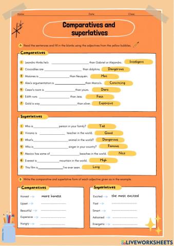 Comparatives and Superlatives