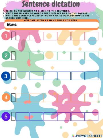 Sentence dictation word by word