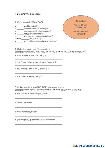 Present simple: questions