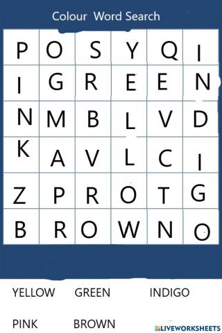 Colour word search