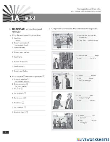 English File Beginner WB U1A