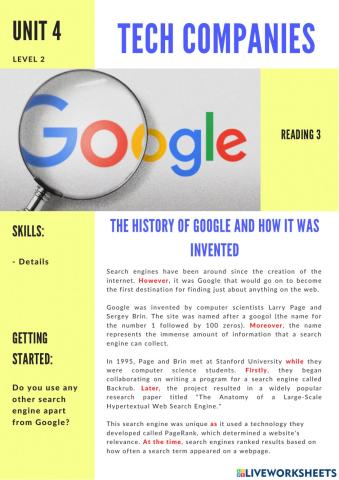 CYCLE 2 - UNIT 4 - READING 2: The history of Google