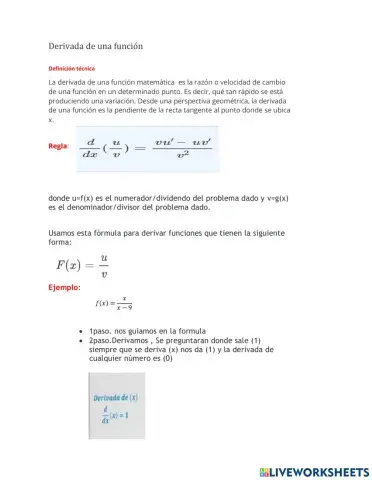 Derivada de una función