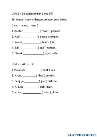 Tahun 1 Unit 9 Ms 54
