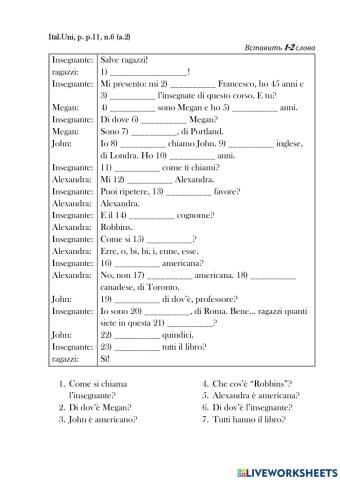 Come ti chiami? Ascolto