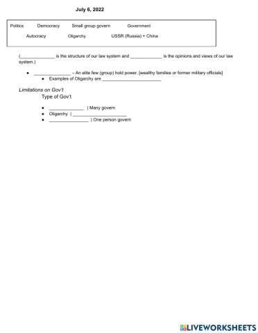 June 6 Political Science