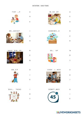 Dictation - Daily tasks 2