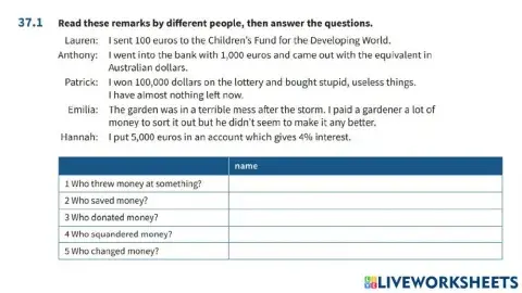 Collocation in Use-Unit 37 (Money)