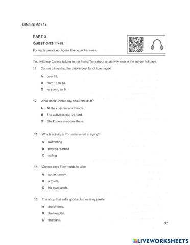 Listening K f s p3, p37