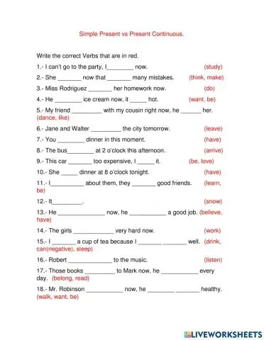 Simple Present vs Present Continous
