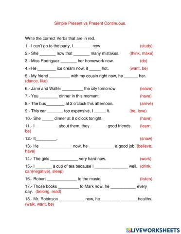 Simple Present vs Present Continous