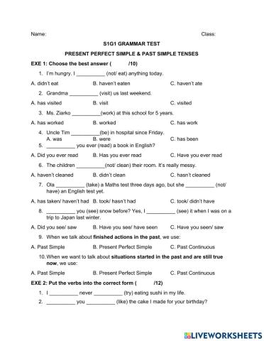 Present Perfect & Past Simple