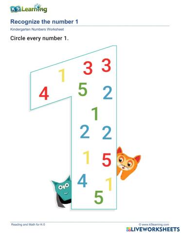 Recognize the number 1