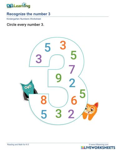 Recognize the number 3