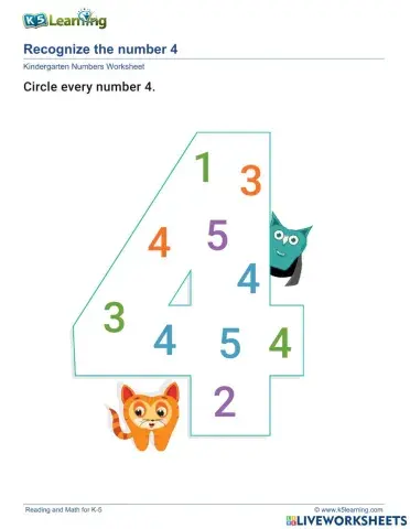 Recognize the number 4