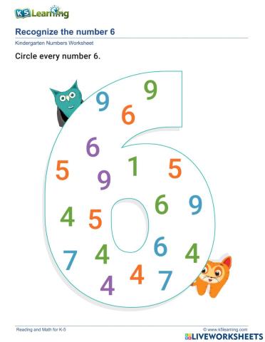 Recognize the number 6