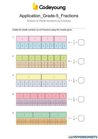 Application-Division of Whole Numbers by Fractions