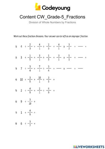 Content-CW-Division of Whole Numbers by Fractions
