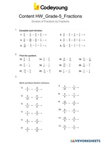 Content-HW-Division of Fractions by Fractions