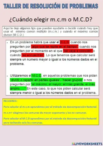 Problemas sencillos de MCD y mcm