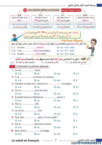 Les articles définis contractés  Page 7