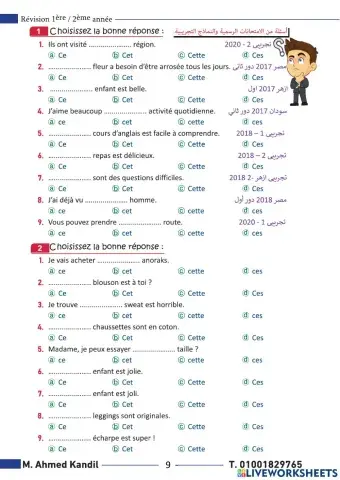 Les adjectifs démonstratifs page 9