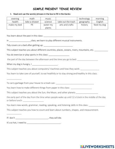 Simple present review ov