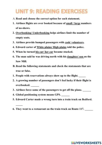 Unit9: Reading Exercise (L2)
