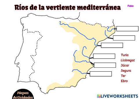 Ríos vertiente mediterránea fabio