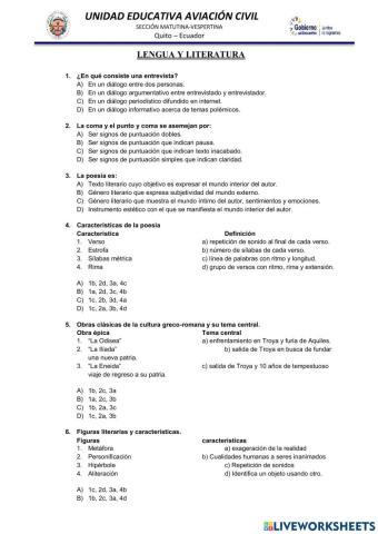 Cuestionario de lenguaje